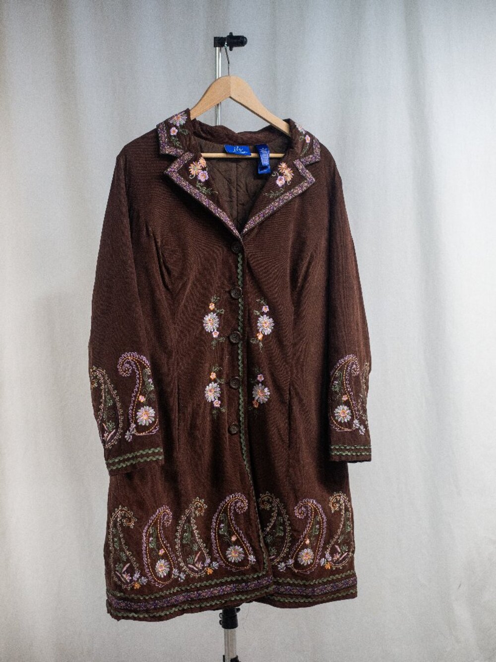 JH Collectibles Embroidered Corduroy Coat